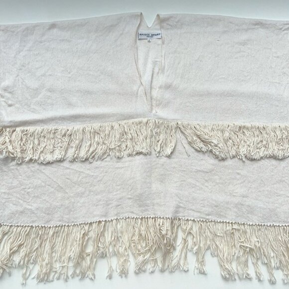 Apiece Apart New York V-Neck Fringe Poncho scandi neutral casual natural - Picture 4 of 8